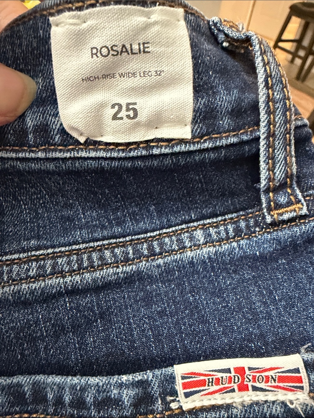 Hudson Rosalie Jeans Wide-Leg High-Rise Jeans - Blue (Woolf) - Picture 5 of 11